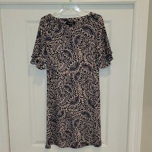 Perceptions Women's Navy and Cream Floral Dress